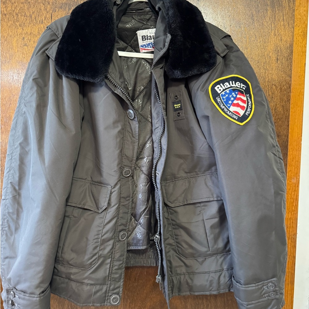 Blauer Charcoal Jacket with Black Trim